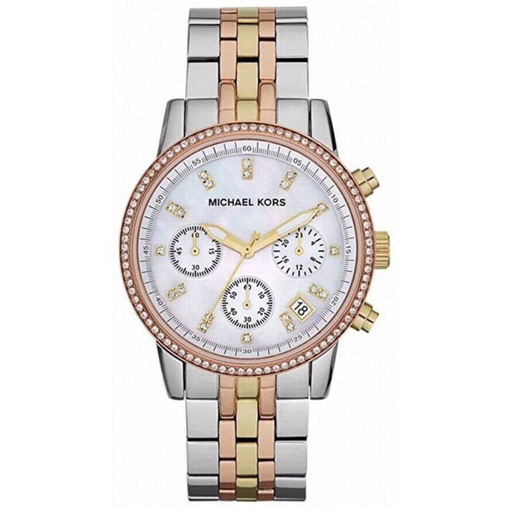 Michael Kors Mixed Metals Ritz Chronograph Mother of Pearl Women’s Watch